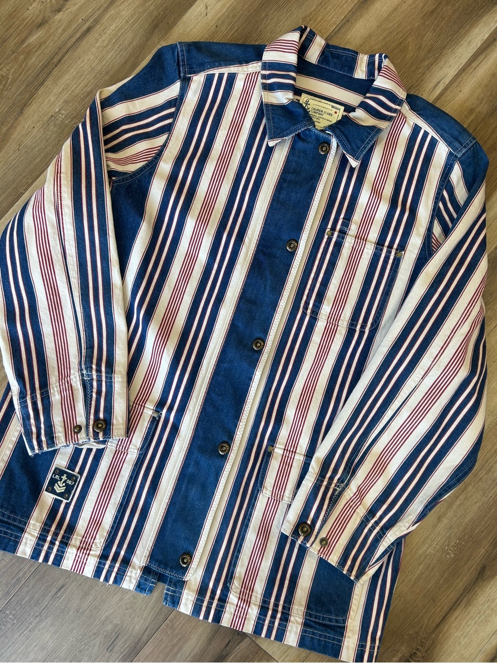 VTG Deadstock Polo Ralph Lauren Jeans Striped Coat Canvas